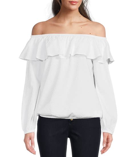 michael kors layered look top|michael kors off shoulder top.